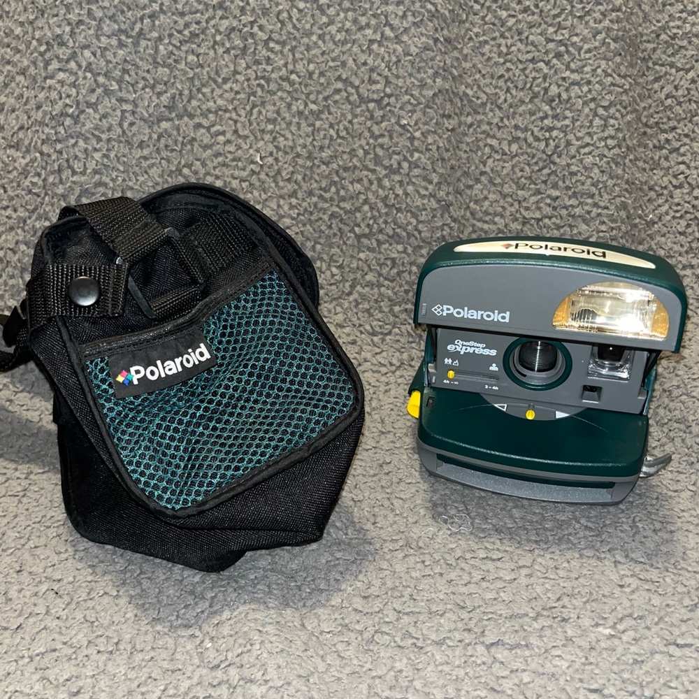 Vintage Hunter Green Grey Polaroid OneStep Express 600 Instant Film Camera V